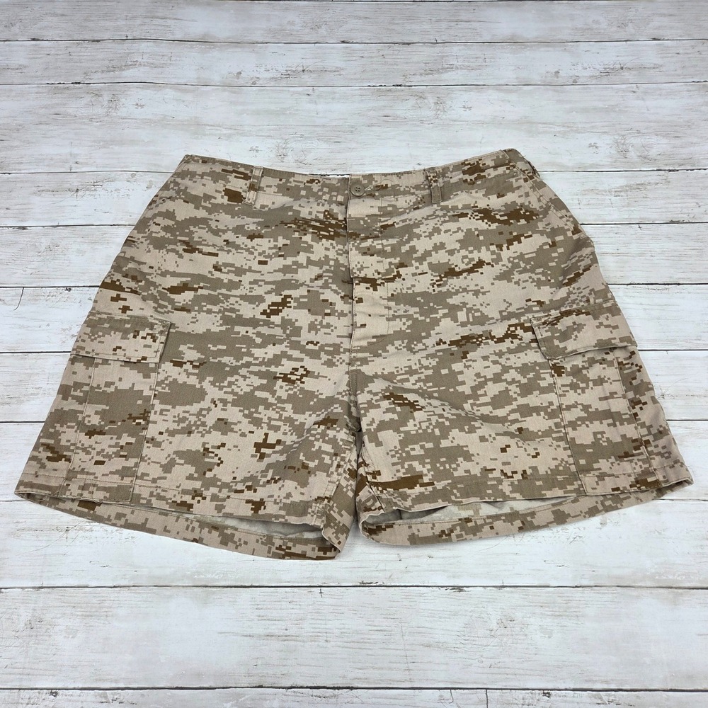 Rothco BDU Cargo Shorts Digital Desert Camo Men XL Regular Tan Tactical Utility